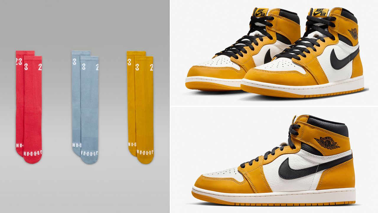 Air-Jordan-1-High-Yellow-Ochre-Socks