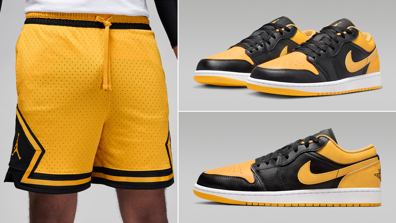 Air-Jordan-1-Low-Yellow-Ochre-Shorts-Outfit