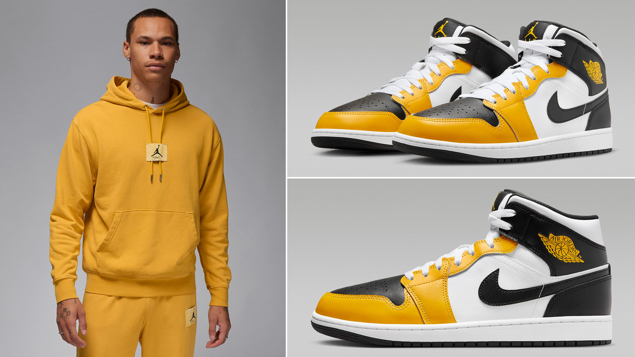 Air-Jordan-1-Mid-Yellow-Ochre-Hoodie-Outfit