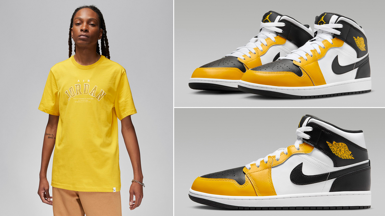 Air-Jordan-1-Mid-Yellow-Ochre-T-Shirt