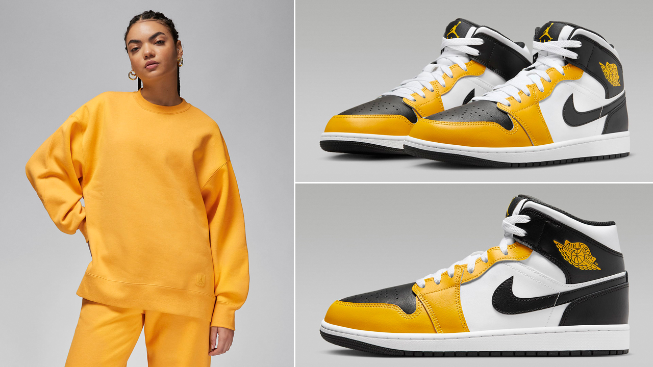 Air-Jordan-1-Mid-Yellow-Ochre-Womens-Sweatshirt