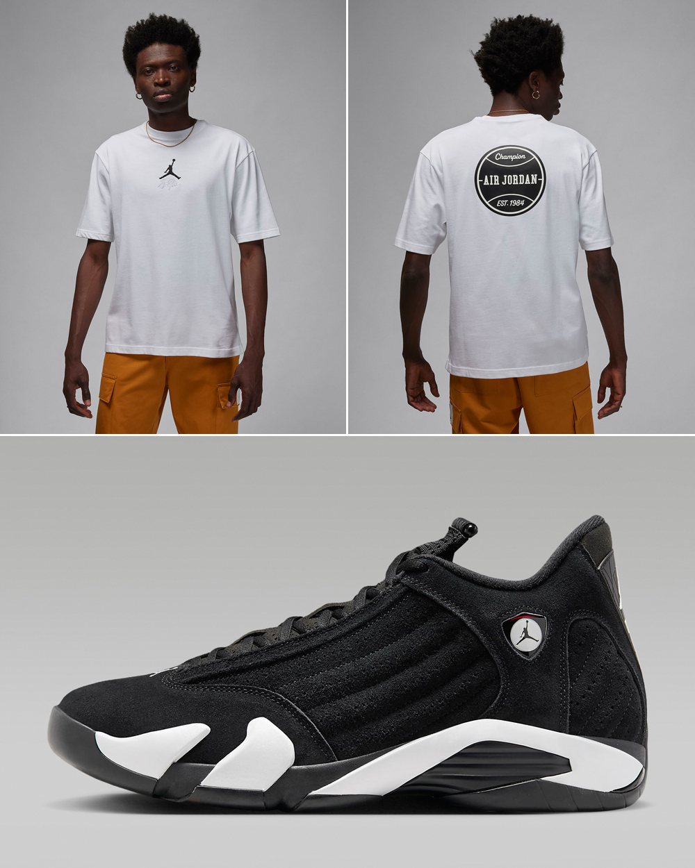 Air-Jordan-14-Black-White-Matching-T-Shirt-2