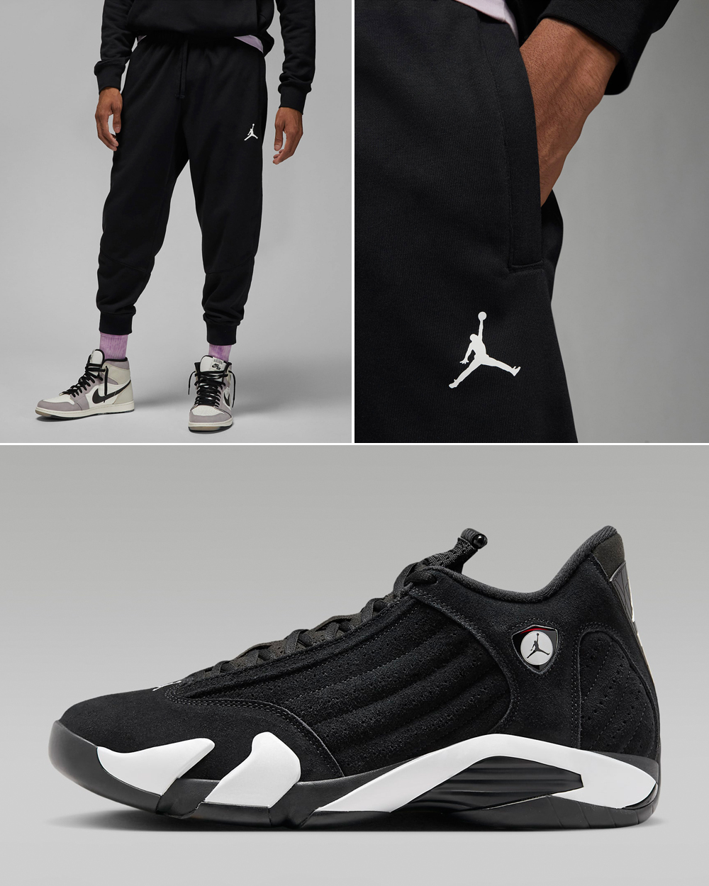 Air-Jordan-14-Black-White-Pants