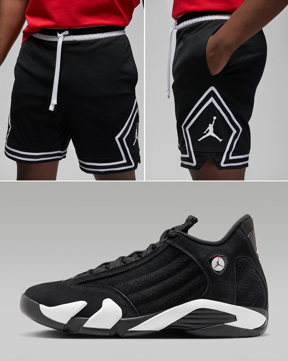 Air-Jordan-14-Black-White-Shorts