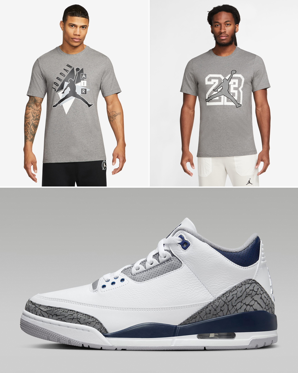 Air-Jordan-3-White-Midnight-Navy-Grey-Shirts