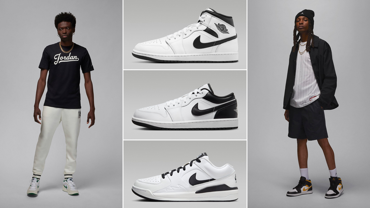 Jordan-Black-White-Clothing-Shirts-Hats-Shorts-Sneakers-Outfits