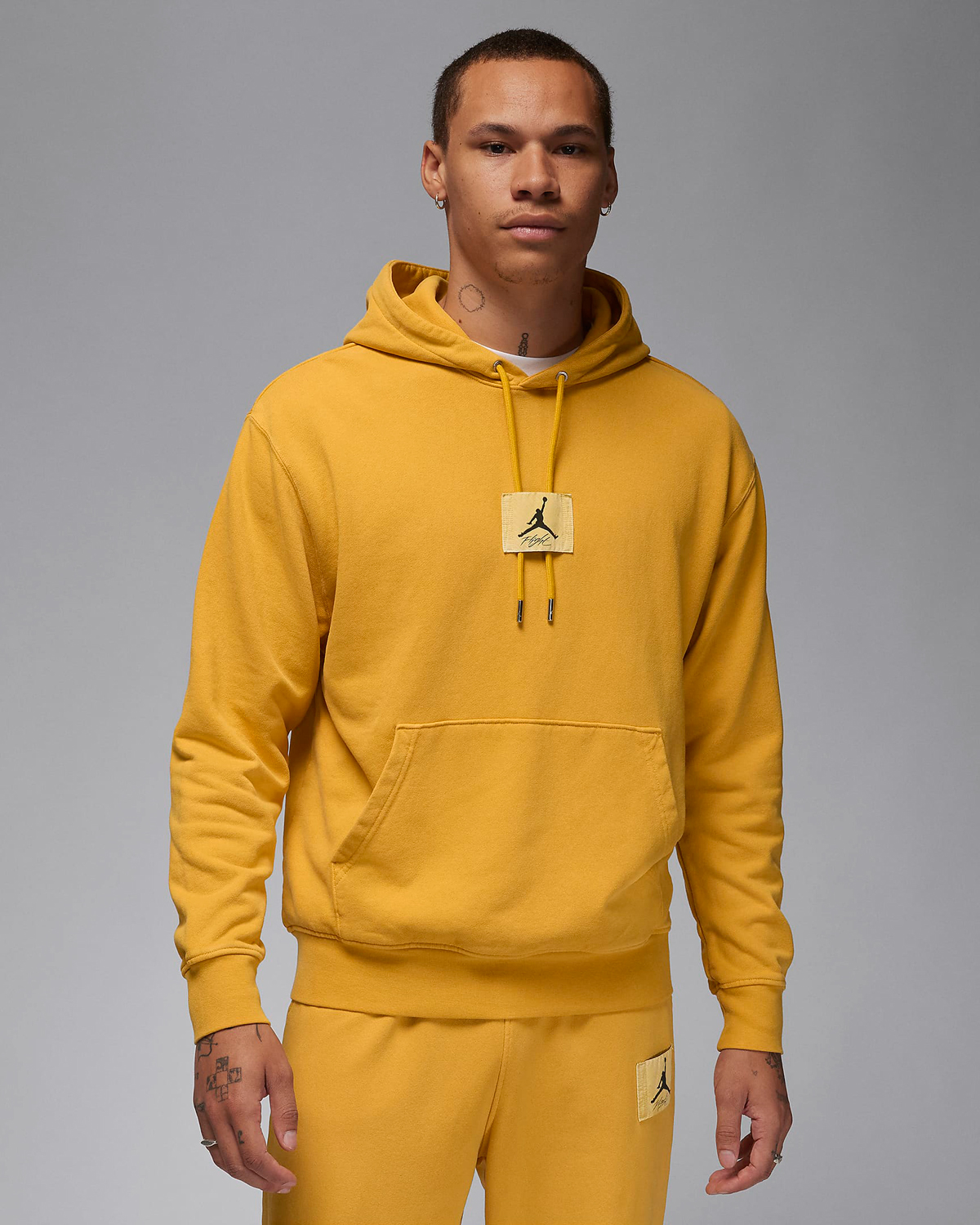 Jordan-Essentials-Fleece-Washed-Hoodie-Yellow-Ochre