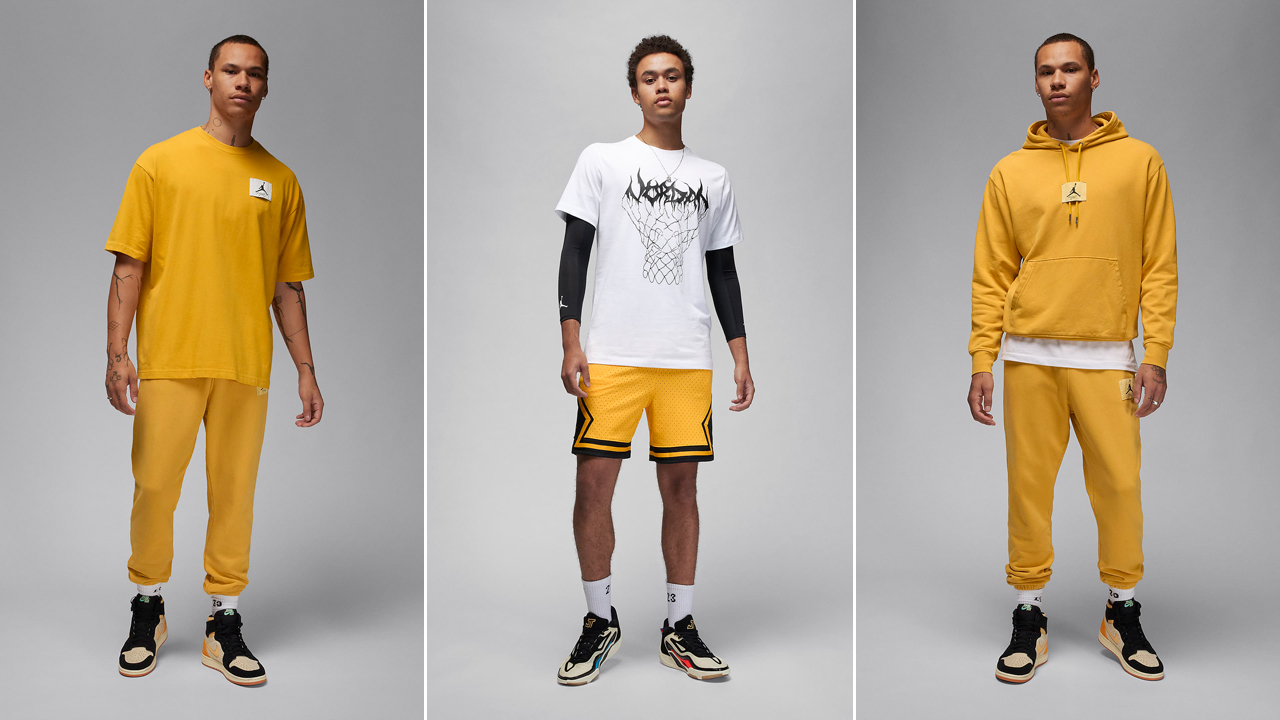 Jordan-Yellow-Ochre-Clothing-Shirts-Hoodies-Pants-Shorts-Sneaker-Outfits