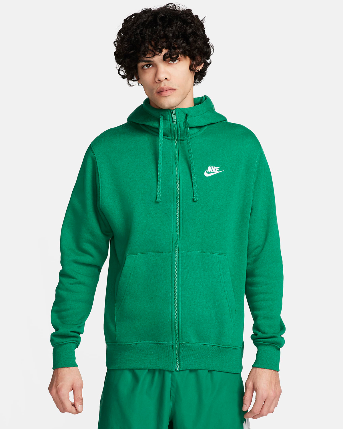 Nike-Club-Fleece-Zip-Hoodie-Malachite-Green