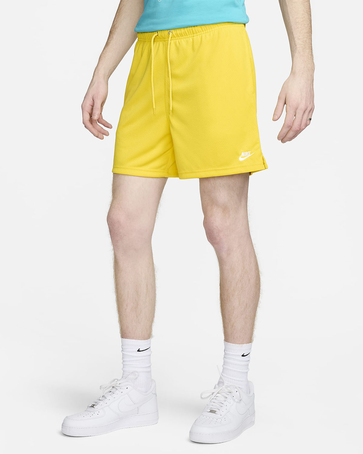 Nike Club Mesh Flow Shorts Lightning Yellow 1