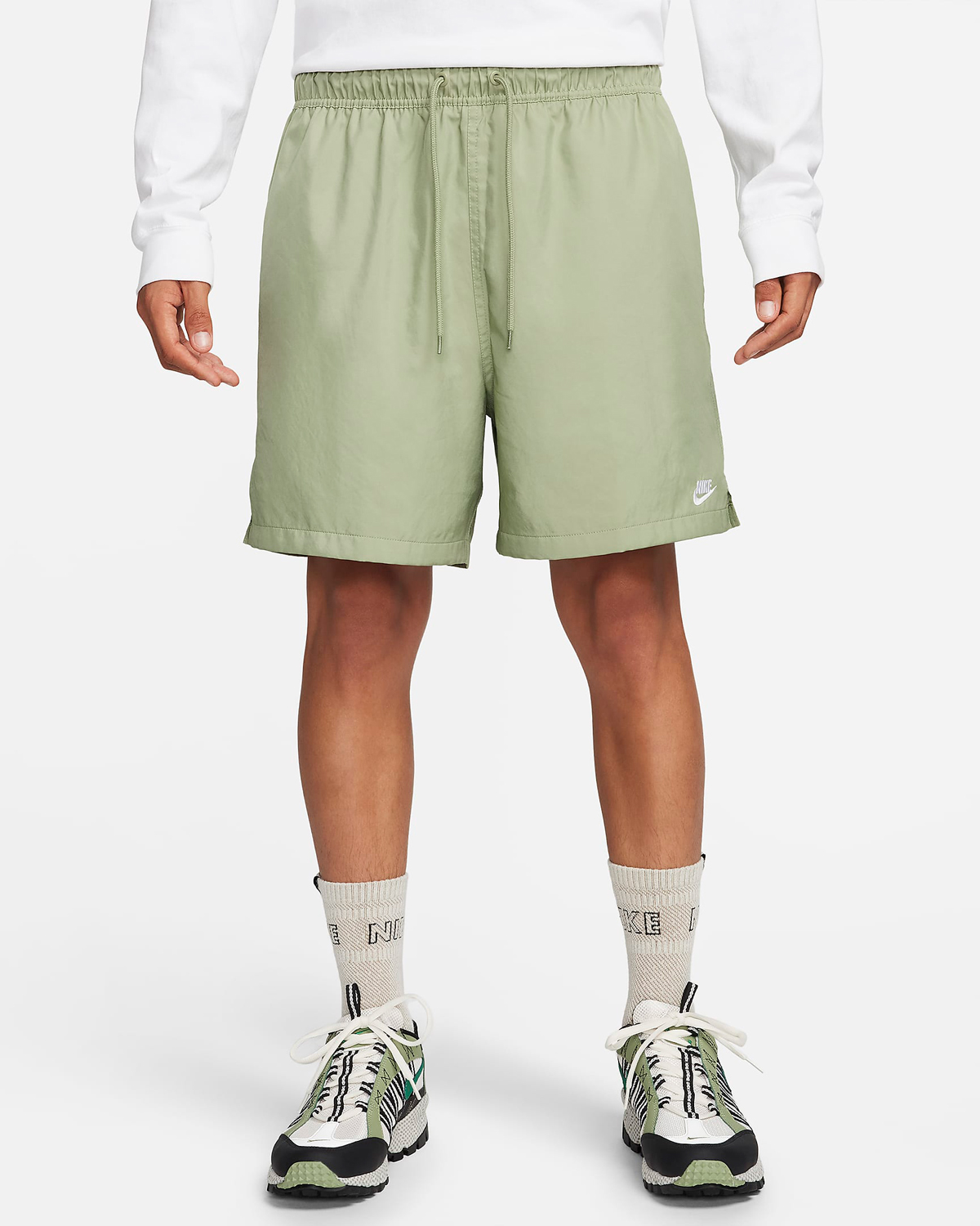 Nike-Club-Woven-Flow-Shorts-Oil-Green