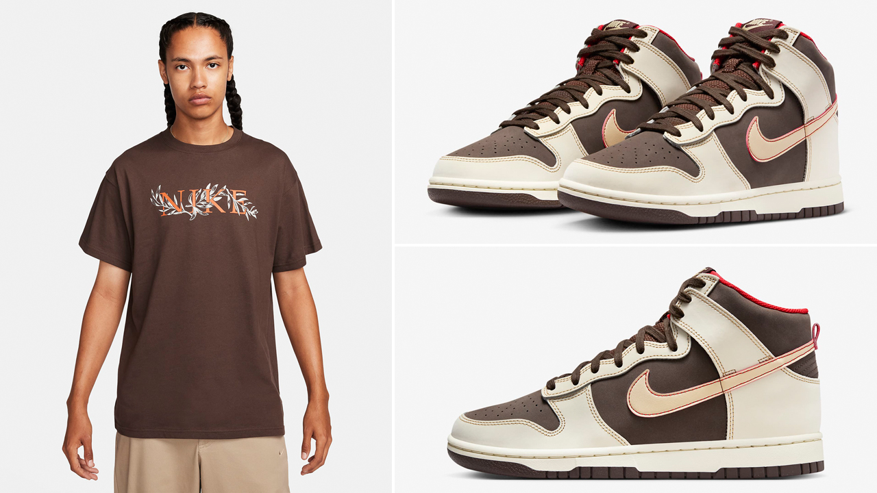 Nike-Dunk-High-Baroque-Brown-Coconut-Milk-Shirt-Outfit