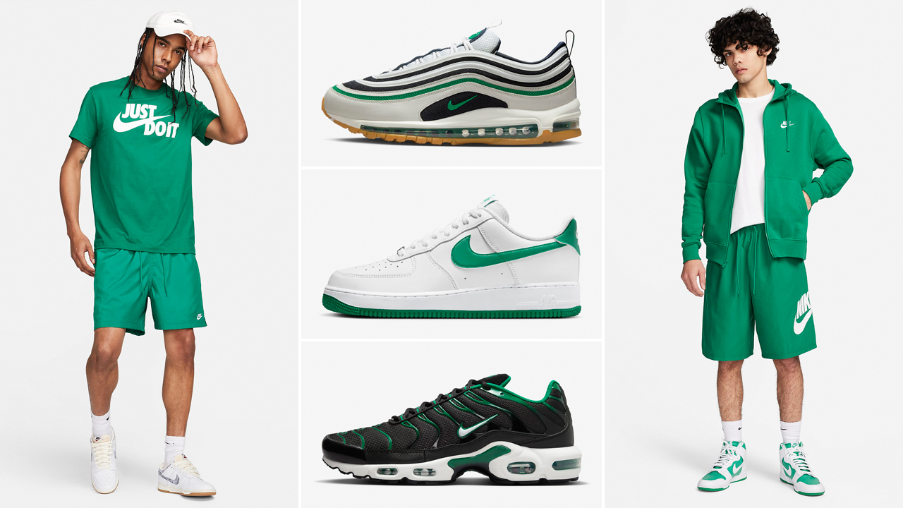 Nike-Malachite-Green-Clothing-Shirts-Sneakers-Outfits