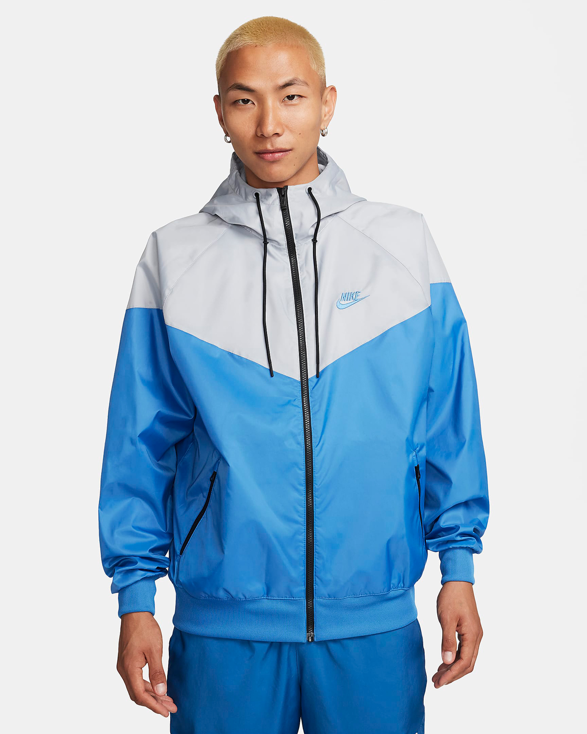 Nike Windrunner Hooded Jacket Wolf Grey Star Blue