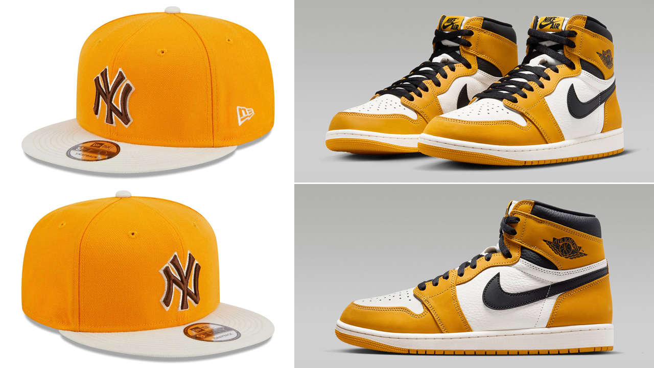 Air-Jordan-1-High-Yellow-Ochre-Snapback-Hat