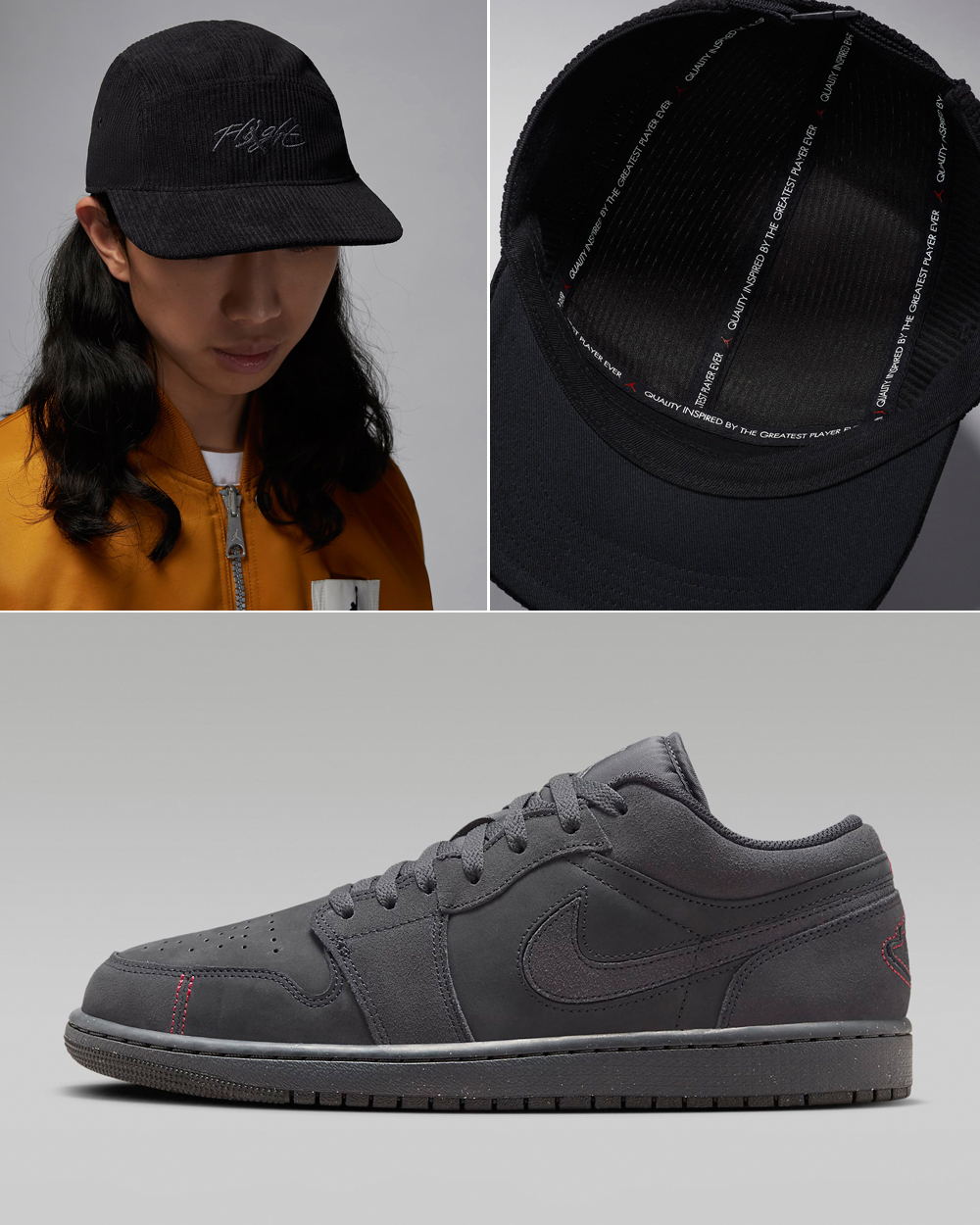 Air-Jordan-1-Low-Craft-Dark-Smoke-Grey-Hat-Outfit