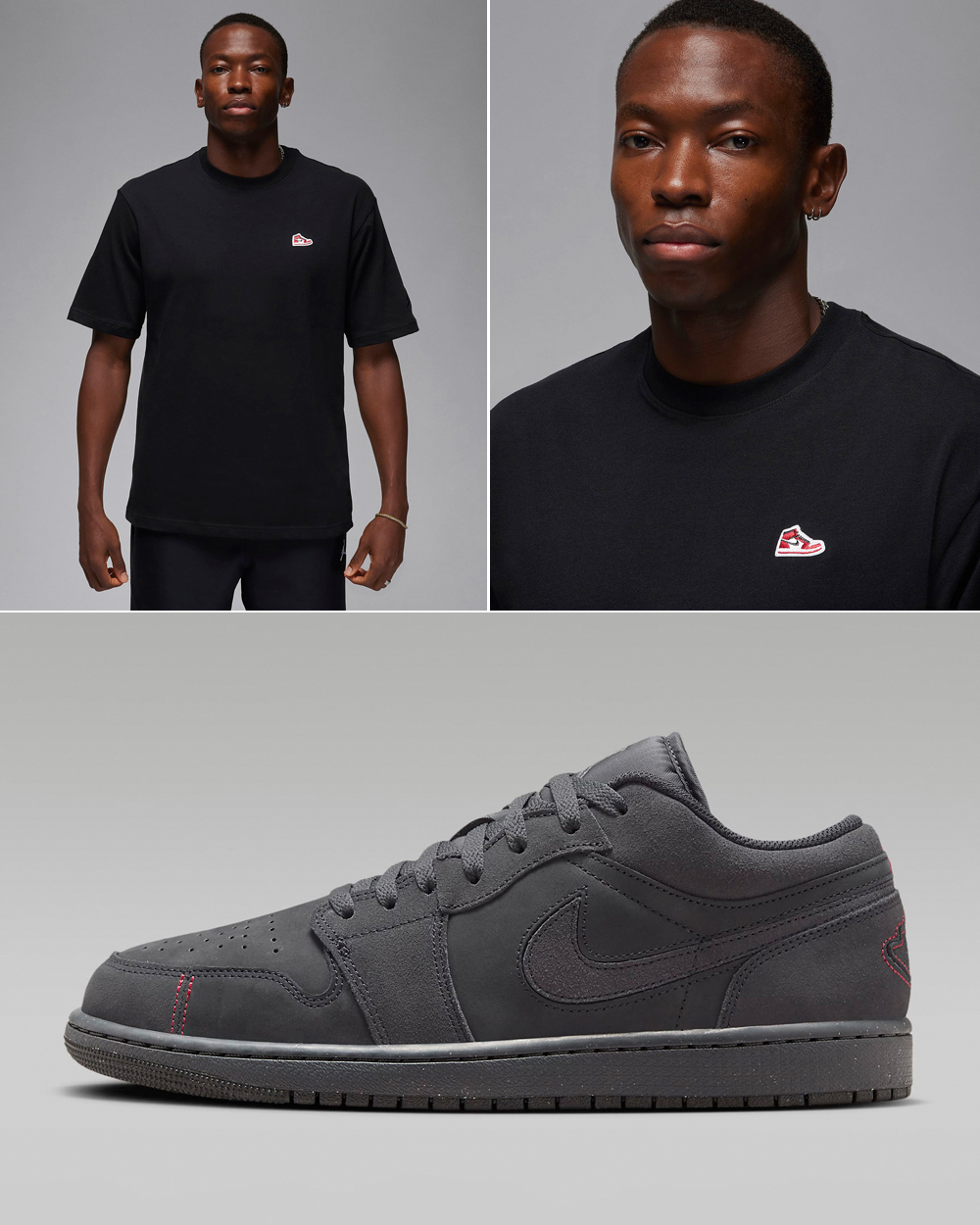 Air-Jordan-1-Low-Craft-Dark-Smoke-Grey-T-Shirt-Outfit