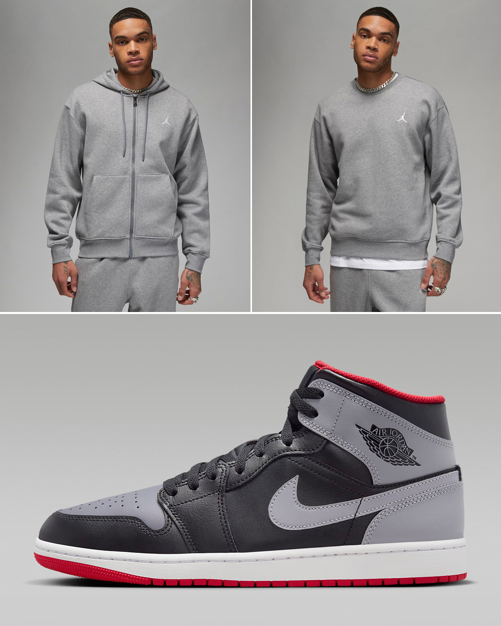 Air-Jordan-1-Mid-Black-Fire-Red-Cement-Grey-Clothing-Match
