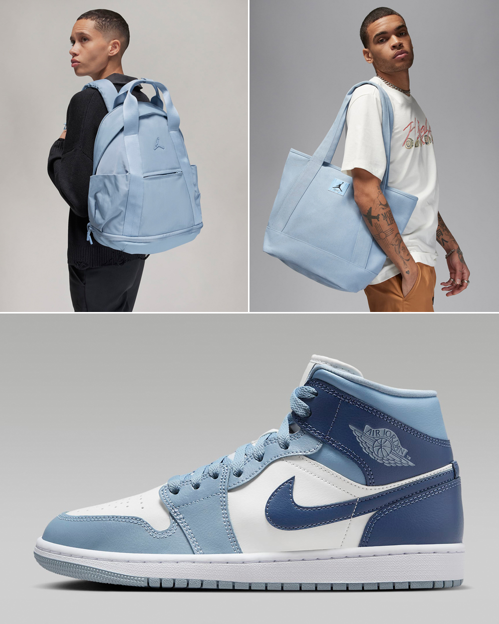 Air-Jordan-1-Mid-Womens-Blue-Grey-Diffused-Blue-Backpack-Bags