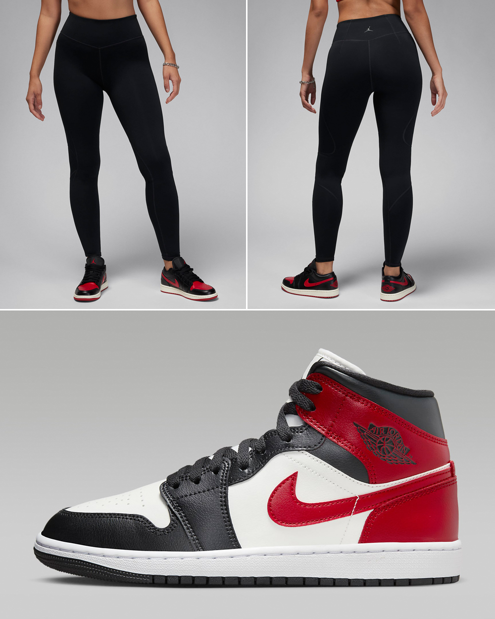 Air-Jordan-1-Mid-Womens-Sail-Off-Noir-Gym-Red-Leggings-Outfit