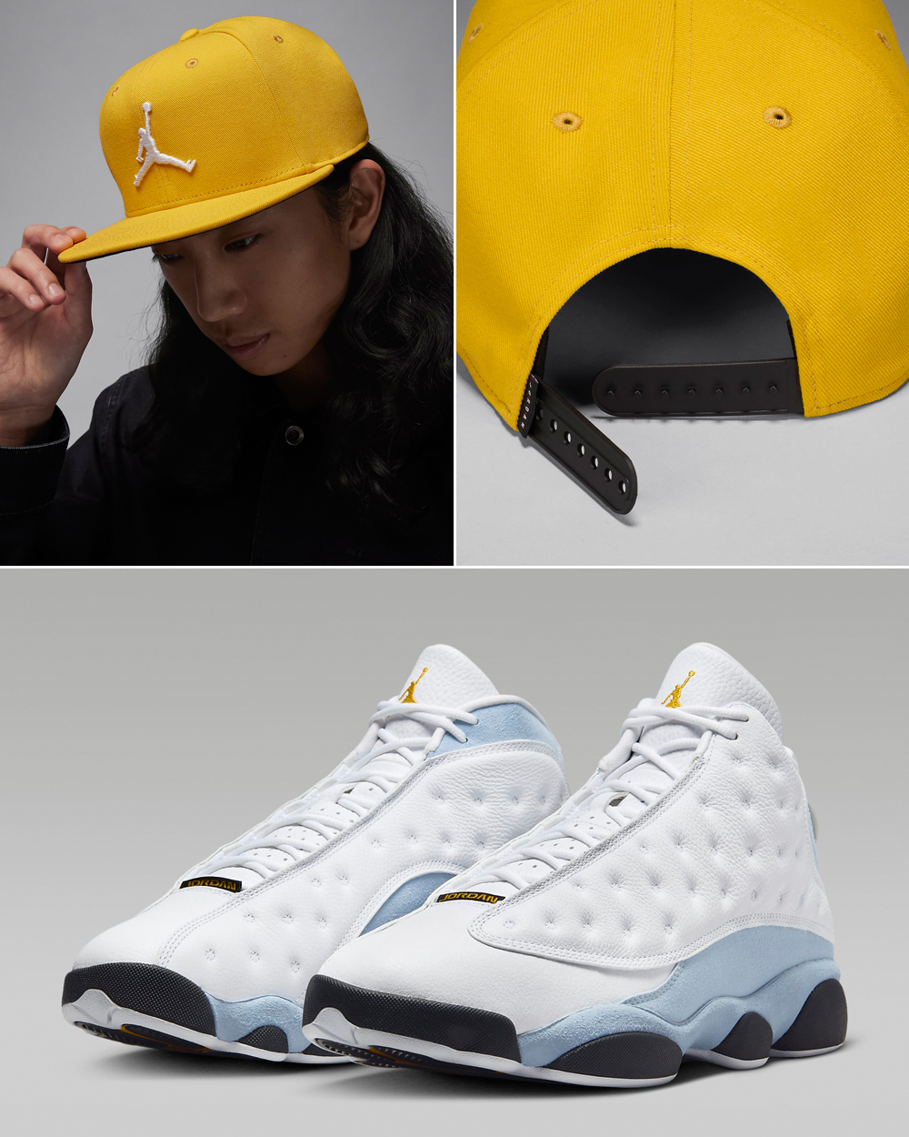 Air-Jordan-13-Blue-Grey-Yellow-Ochre-Hat