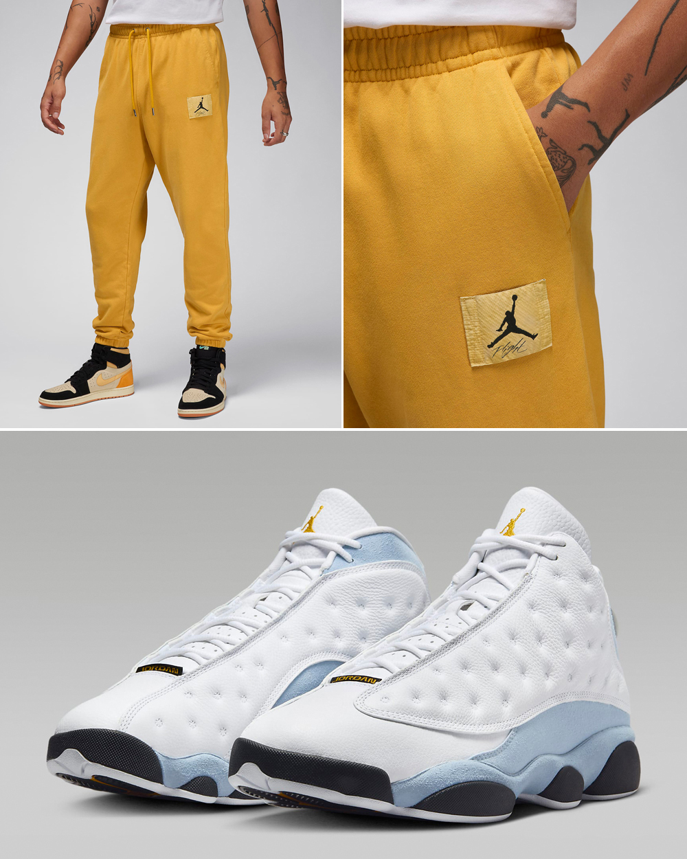 Air-Jordan-13-Blue-Grey-Yellow-Ochre-Pants