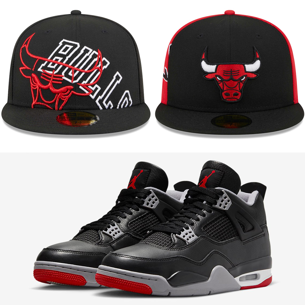 Air-Jordan-4-Bred-Reimagined-Bulls-Hats-2