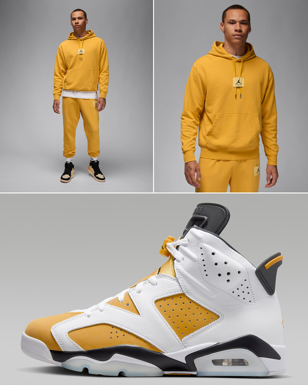 Air-Jordan-6-Yellow-Ochre-Matching-Hoodie-Pants-Outfit
