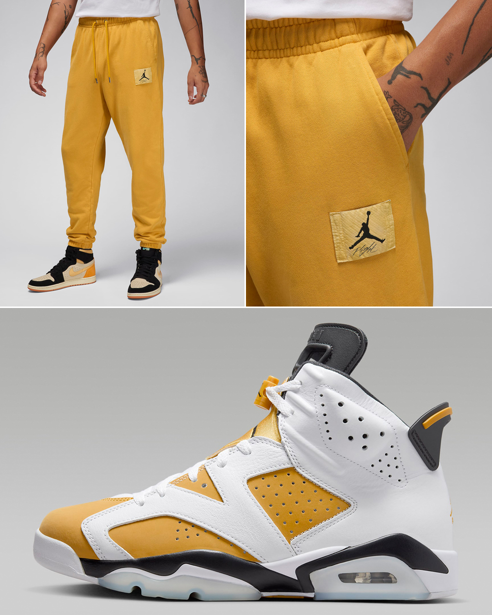 Air-Jordan-6-Yellow-Ochre-Matching-Pants