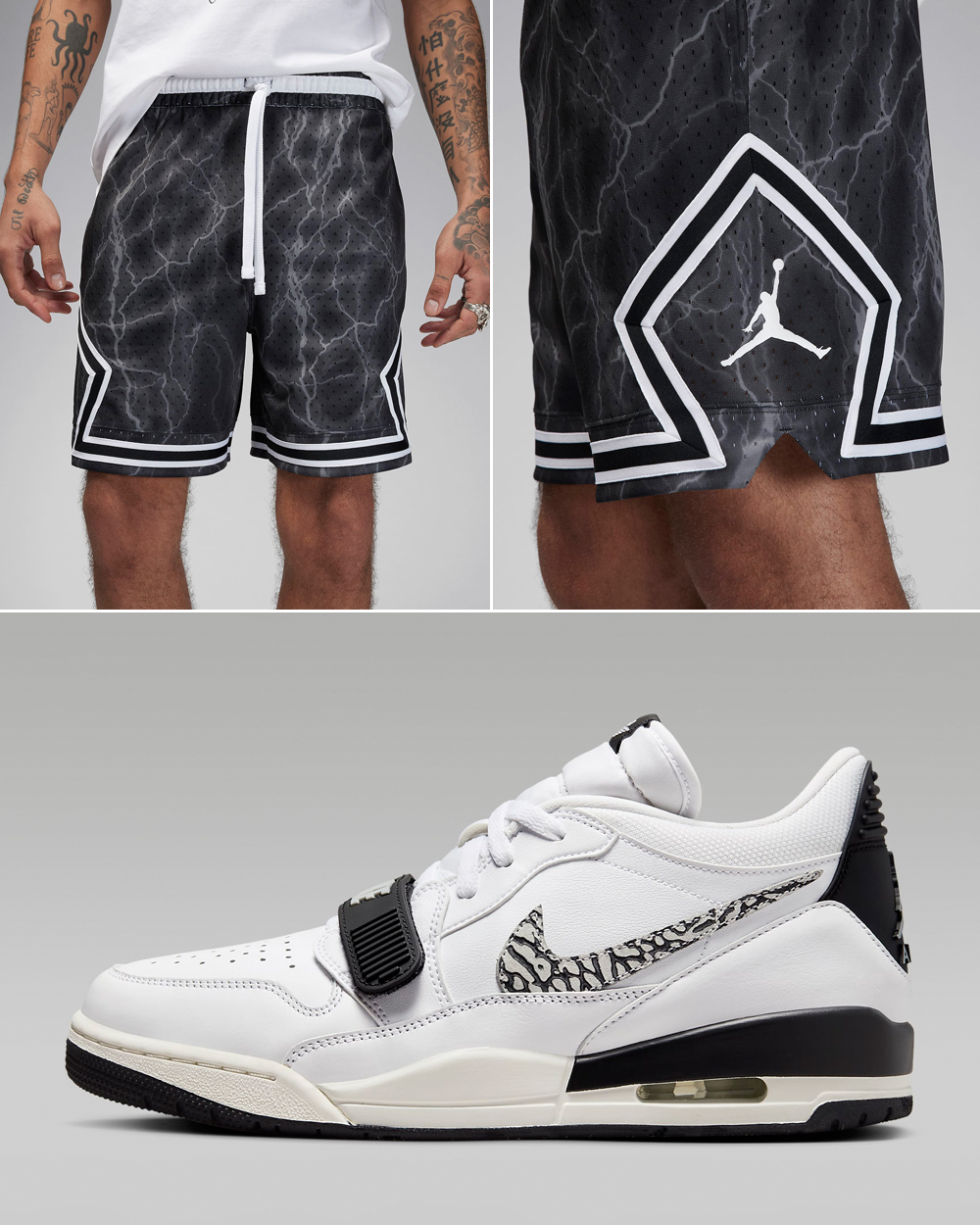 Air-Jordan-Legacy-312-Low-White-Black-Wolf-Grey-Shorts-Outfit