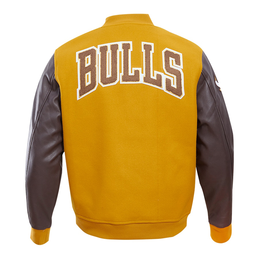 Chicago-Bulls-Pro-Standard-Wool-Varsity-Jacket-Yellow-Brown-2