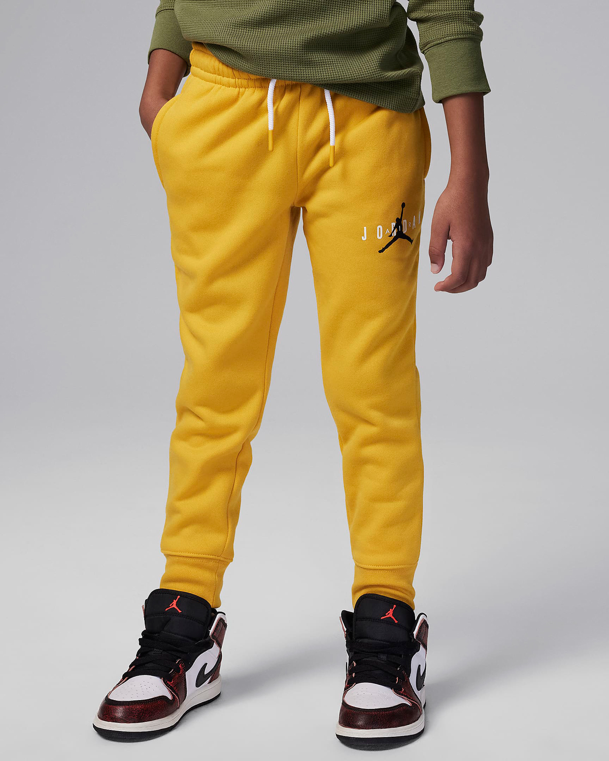 Jordan-Little-Kids-Fleece-Pants-Yellow-Ochre-Preschool