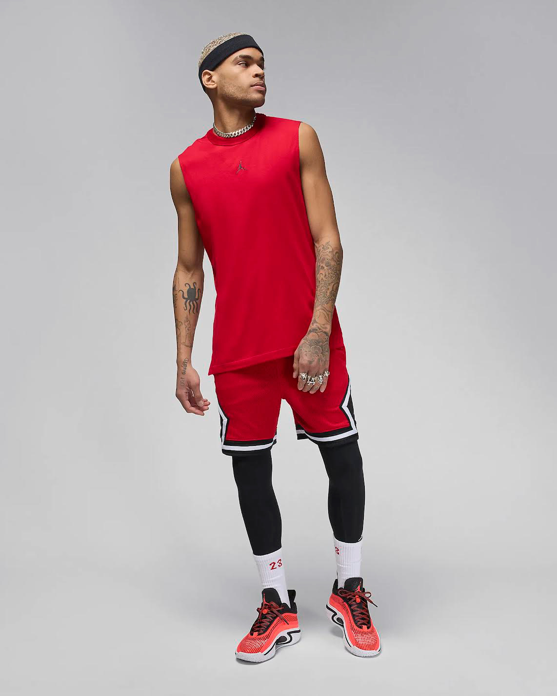 Jordan-Sport-Sleeveless-Top-Shorts-Gym-Red-Outfit