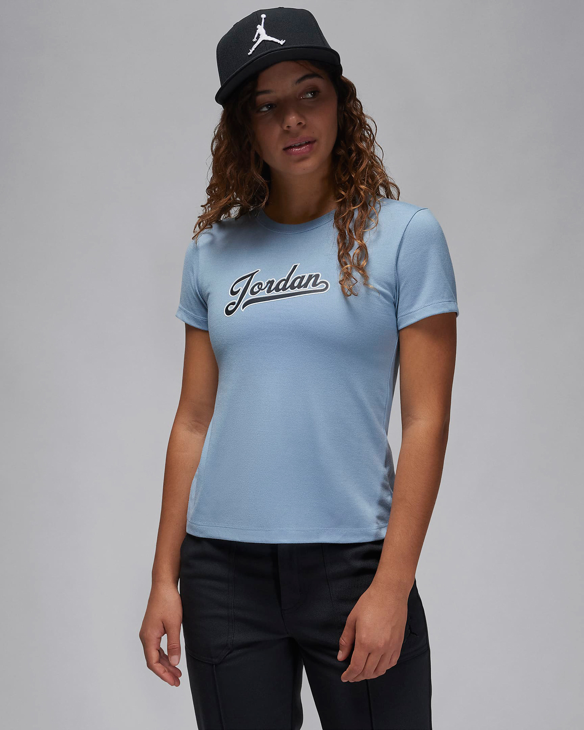 Jordan-Womens-Slim-T-Shirt-Blue-Grey-1
