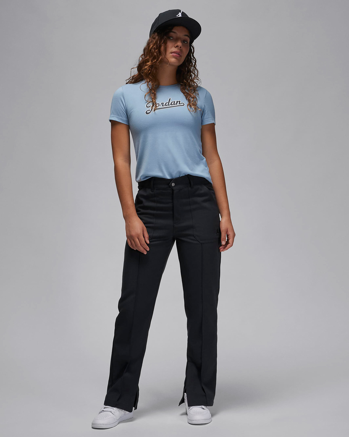 Jordan-Womens-Slim-T-Shirt-Blue-Grey