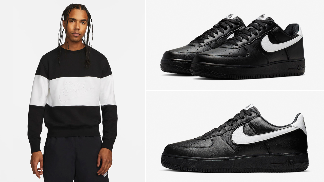 Nike Air Force 1 Low Black White Sweatshirt Outfit