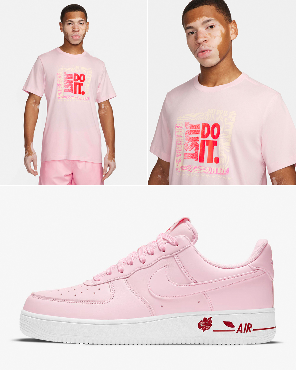 Nike Air Force 1 Low Pink Rose Shirt Outfit