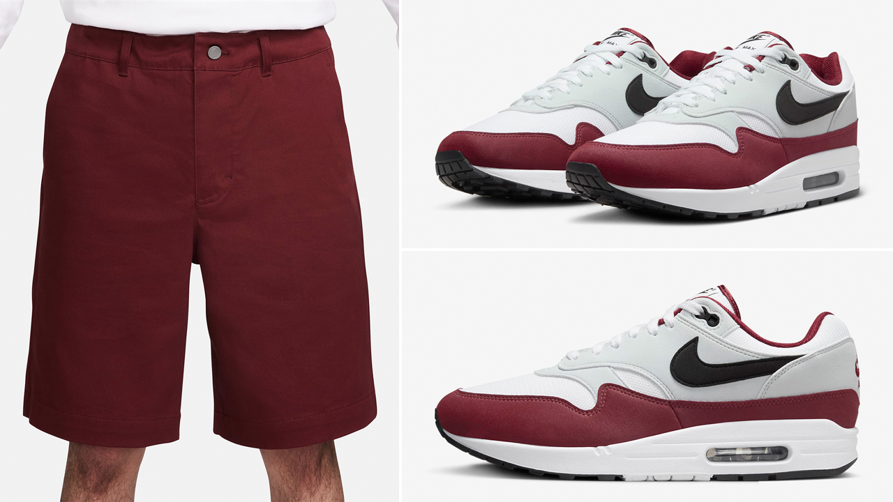 Nike-Air-Max-1-Dark-Team-Red-Shorts