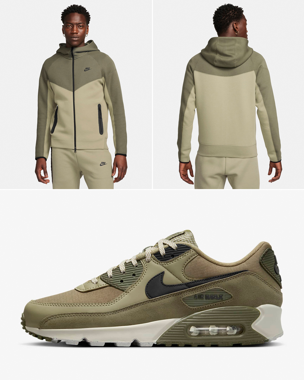 Nike-Air-Max-90-Neutral-Olive-Medium-Olive-Tech-Fleece-Hoodie-Jogger-Pants-Outfit