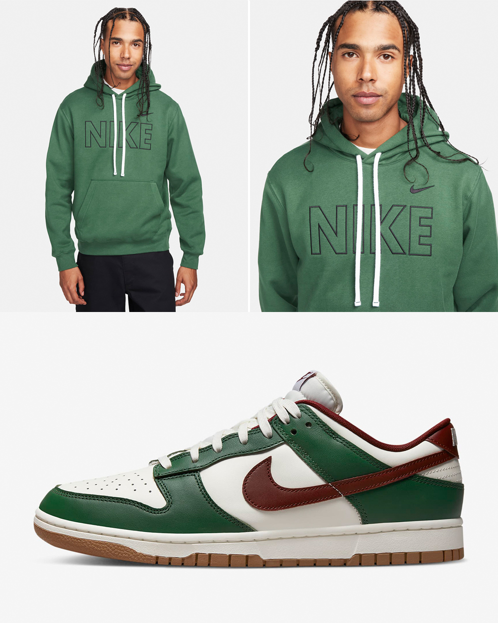 nike Tan Dunk Low Gorge Green Hoodie Outfit 2