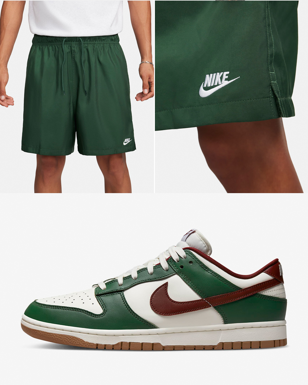 Nike Dunk Low Gorge Green Shorts Outfit