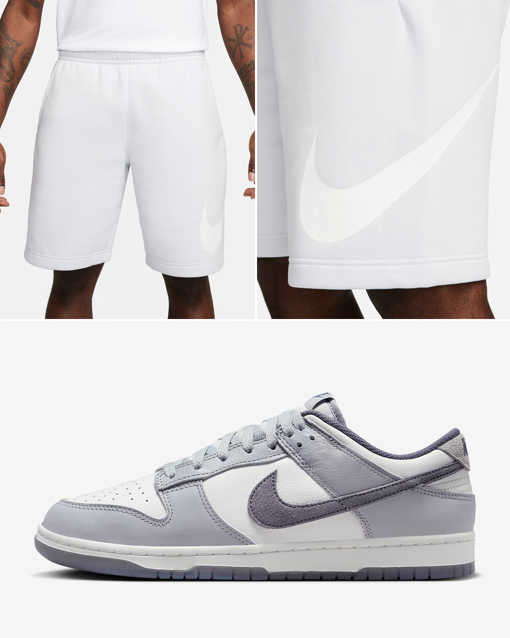 Nike-Dunk-Low-Light-Carbon-Fleece-Shorts-Outfit