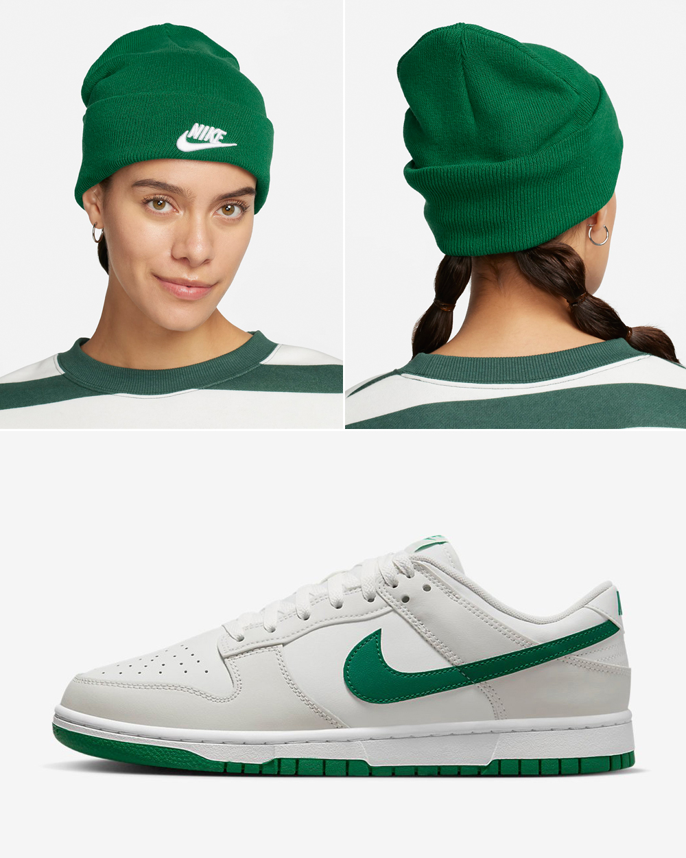 Nike-Dunk-Low-Summit-White-Malachite-Beanie-Hat