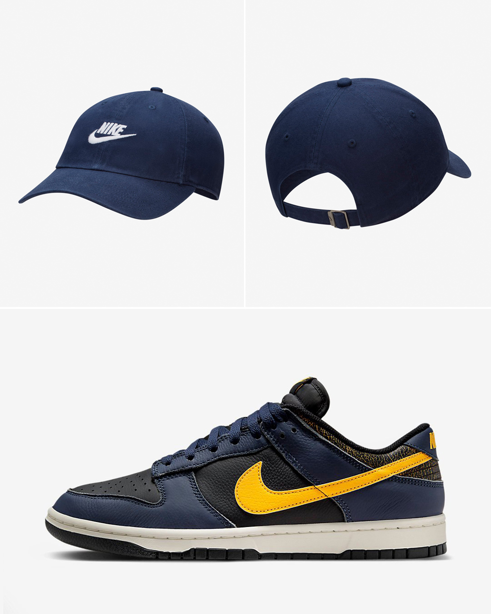 Nike Dunk Low Vintage Michigan Midnight Navy Hat