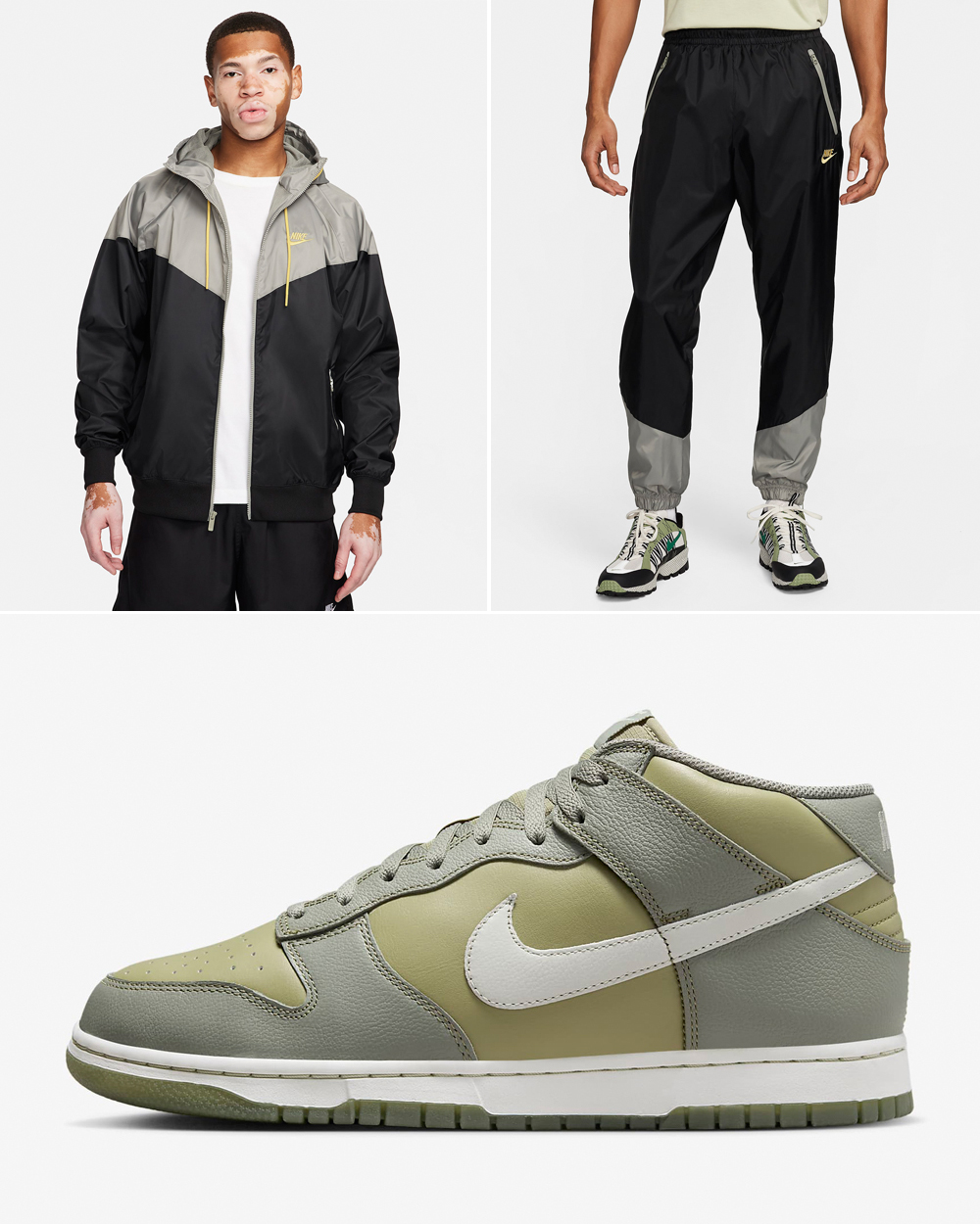 Nike Dunk Mid Dark Stucco Jacket Pants Matching Outfit