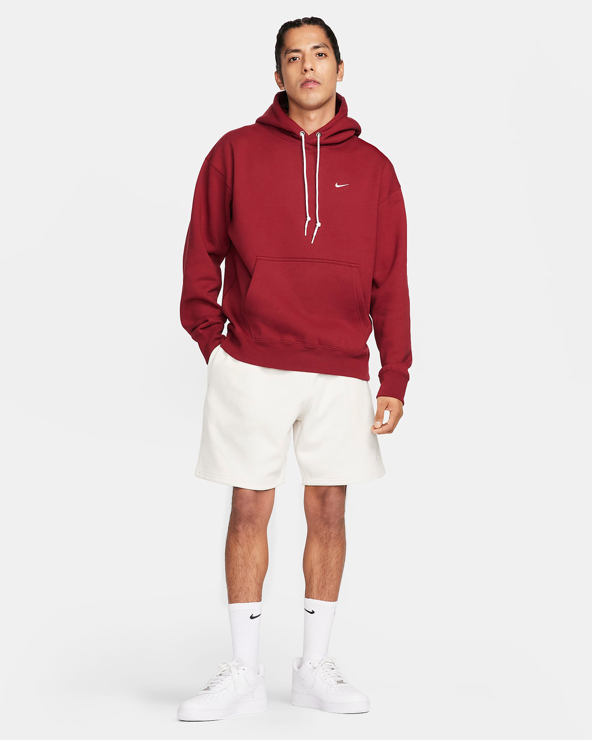 Nike-Solo-Swoosh-Fleece-Pullover-Hoodie-Team-Red-Outfit