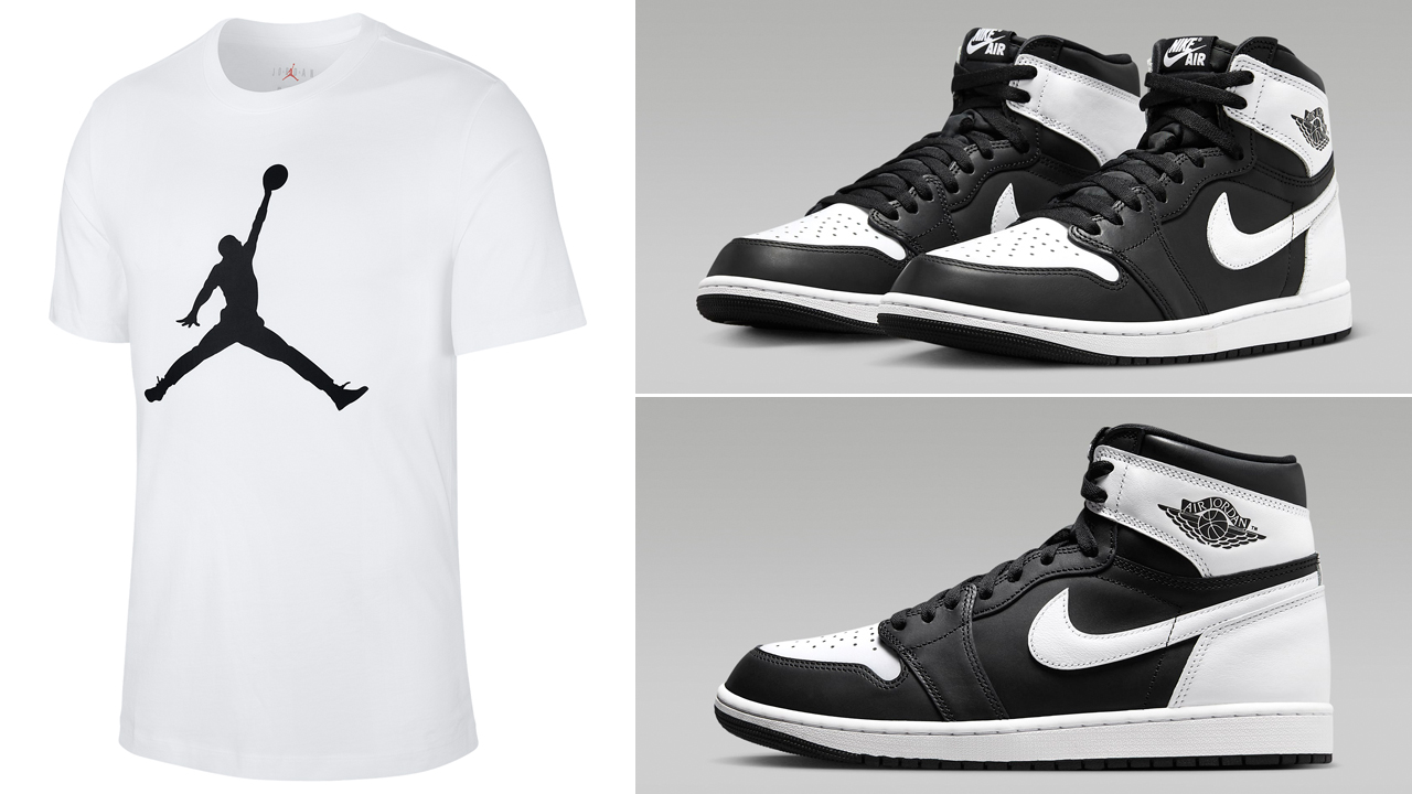 Air-Jordan-1-High-Black-White-Matching-T-Shirt-2