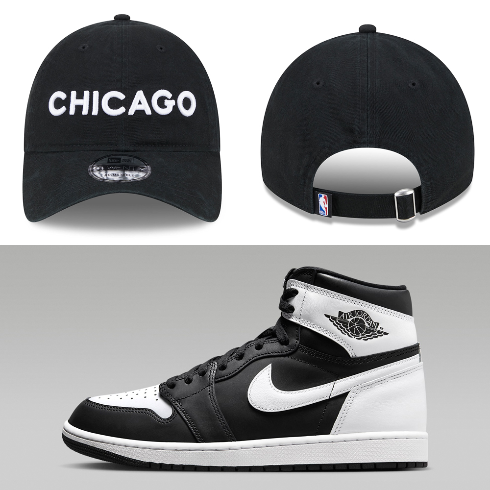 Air-Jordan-1-High-Black-White-New-Era-Bulls-Dad-Hat