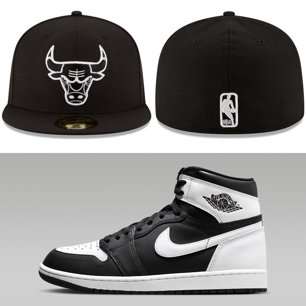Air-Jordan-1-High-Black-White-New-Era-Bulls-Fitted-Hat