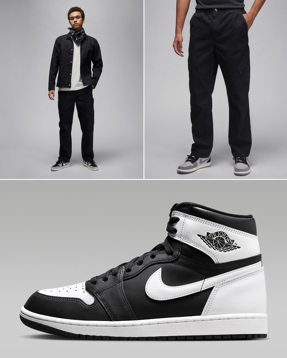 Air-Jordan-1-High-Black-White-Pants-Jacket-Outfit